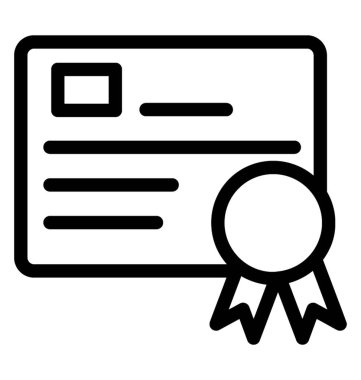 Bir eğitim derecesi veya bir sertifika simge, çizgili Tema