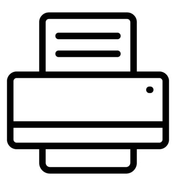 Yazıcı simgesi, çizgi vektör tasarımı