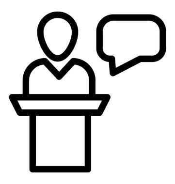 Konuşma simgesini çizgi vektör tasarımı