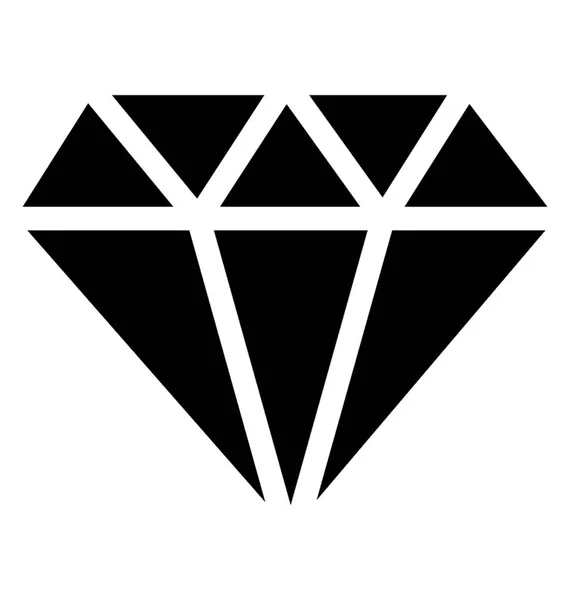 Diamant Pictogram Glyph Ontwerp — Stockvector