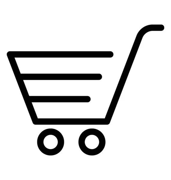 Icono Carrito Compras Diseño Vector Línea — Archivo Imágenes Vectoriales