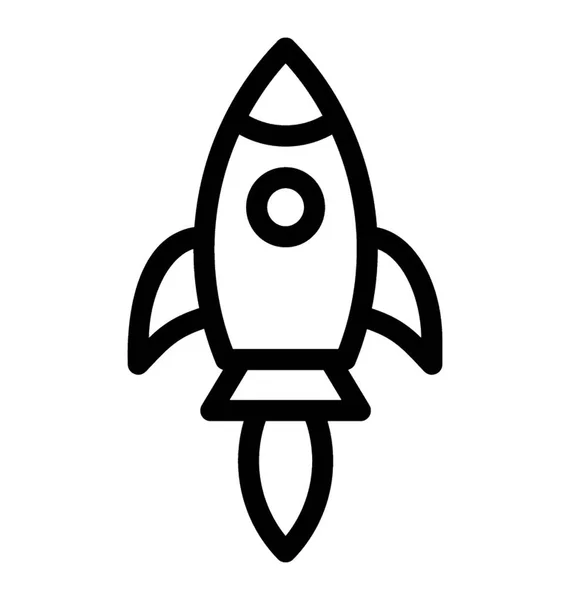Rocket Icon Line Vector Design — Stock Vector
