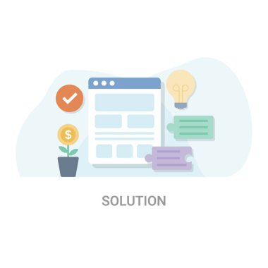 İş çözüm düz vektör çizim