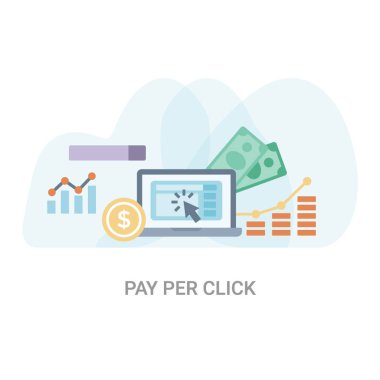 Pay per click flat vector illustration concept. clipart