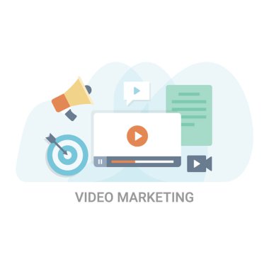 Dijital pazarlama düz vektör illüstrasyon kavramı