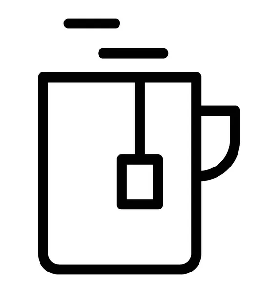 Linienvektordesign Der Teetasse Symbol — Stockvektor