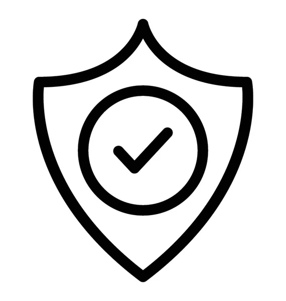 Diseño Línea Del Icono Seguridad Verificado — Vector de stock