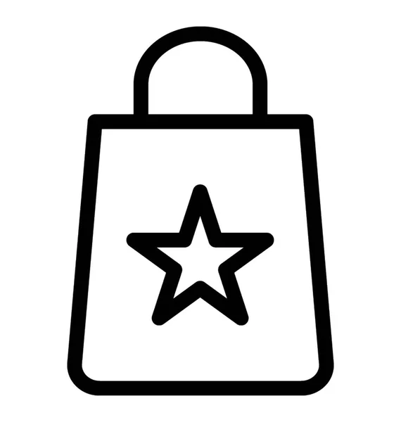 Shopping Bag Icon Line Design — Stock Vector