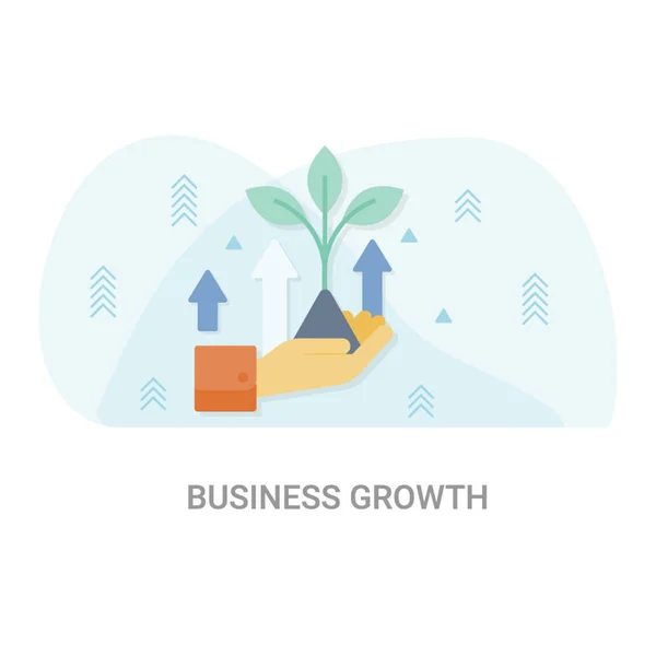 Conceito Ilustração Crescimento Das Empresas Vetor Plano — Vetor de Stock