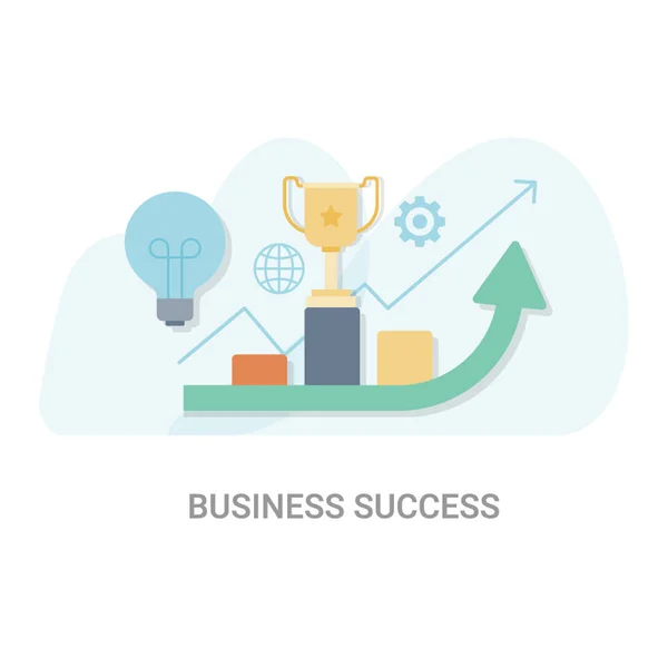 Business Success Flat Vector Illustration — Stock Vector