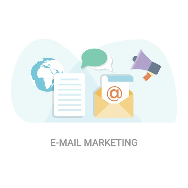 Illustratie Concept Van Mail Marketing Platte Vector — Stockvector