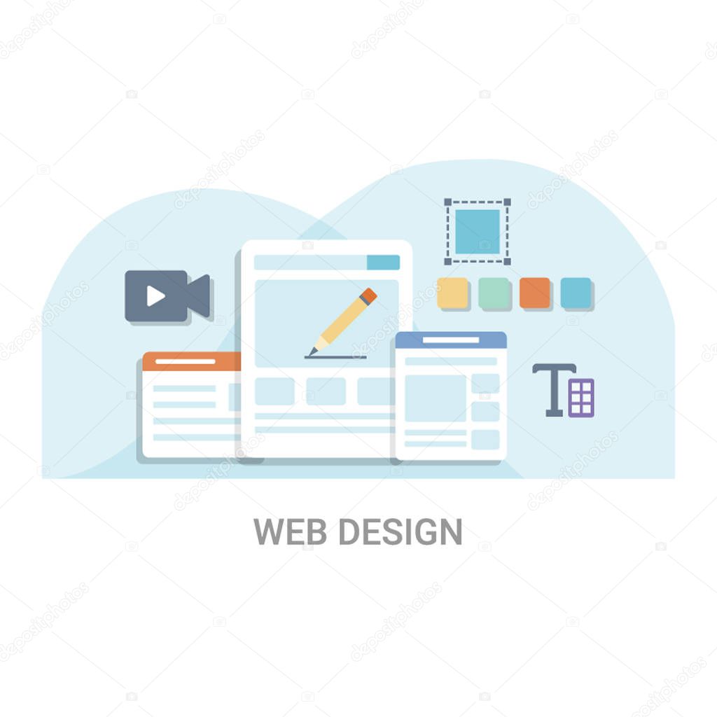 Web design flat vector illustration concept