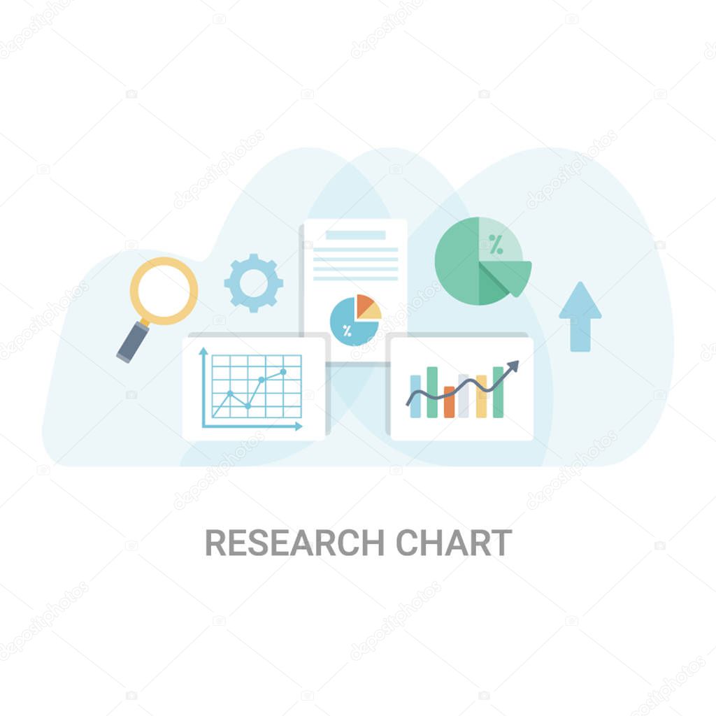 Illustration concept of business analysis flat vector