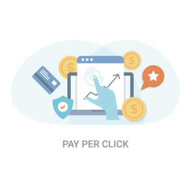 Pay per click flat vector illustration concept clipart