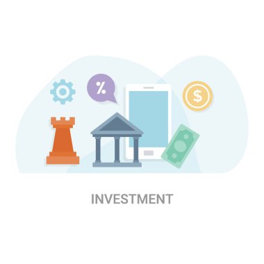 Yatırım düz vektör illüstrasyon kavramı