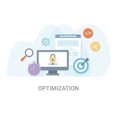 En iyi duruma getirme, düz vektör illüstrasyon kavramı