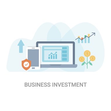 İş yatırım düz vektör illüstrasyon kavramı