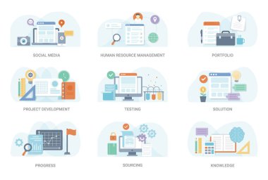 İş ve Finans vektörel çizimler çeşitli oluşan bu düz konsept illüstrasyon paketi. Bu set-ebilmek var olmak kullanılmış içinde grafik tasarımı ve diğer projeler, bu paketi tutun.