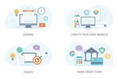 İş ve Finans vektörel çizimler çeşitli oluşan bu düz konsept illüstrasyon paketi. Bu set-ebilmek var olmak kullanılmış içinde grafik tasarımı ve diğer projeler, bu paketi tutun.