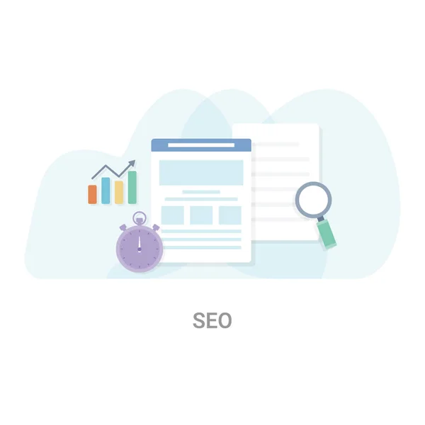 Concept Illustration Vecteur Seo Flat — Image vectorielle