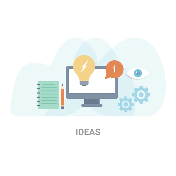 Ideas Flat Vector Illustration Concept — Stock Vector