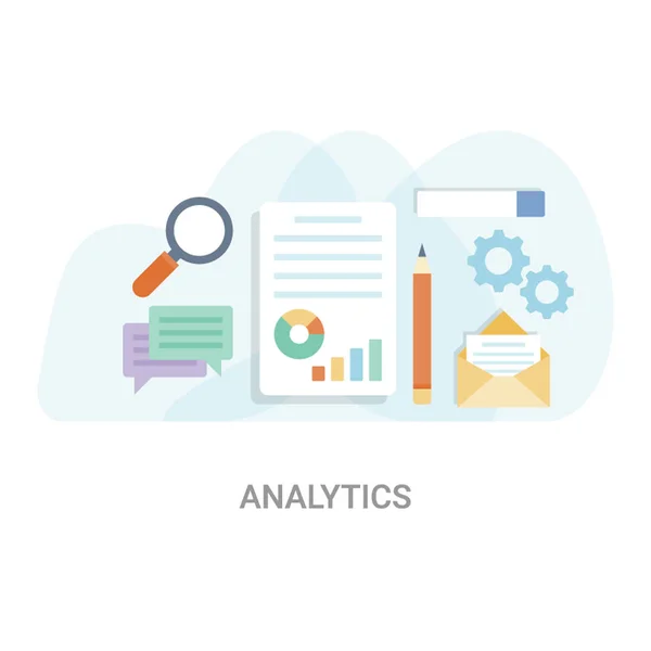 Concetto Illustrativo Analisi Aziendale Vettore Piatto — Vettoriale Stock