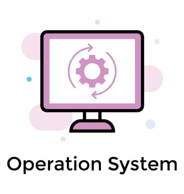 Bilgisayar, düz tasarım işletim sistem kutsal kişilerin resmi içinde dişli