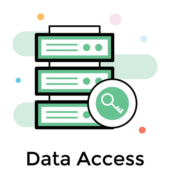 Flat Vector Design Database Security Icon — Stock Vector