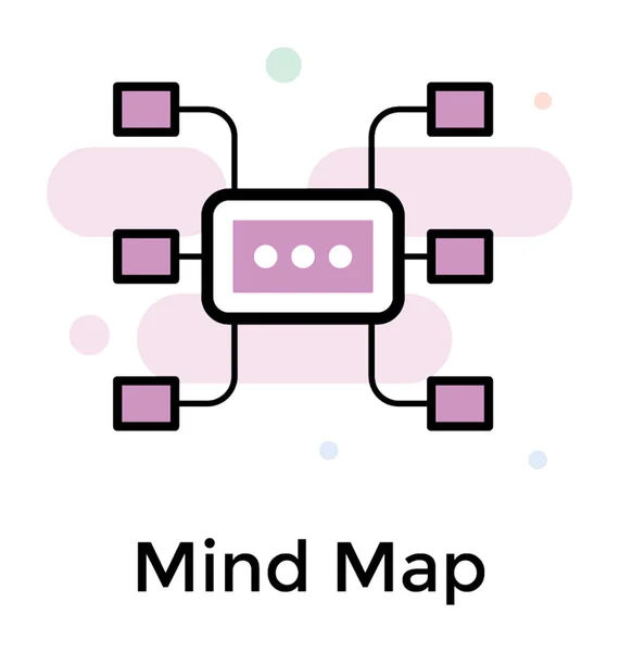 Concetto Mappa Mentale Icona Vettoriale Piatta — Vettoriale Stock