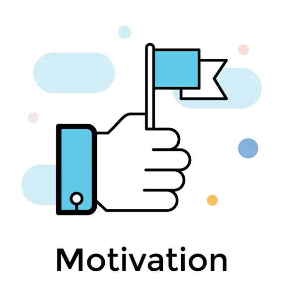 Vlag Binnen Hand Motivatie Pictogram Platte Ontwerp — Stockvector