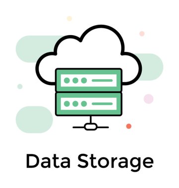 Veri depolama simgesini düz vektör tasarımı