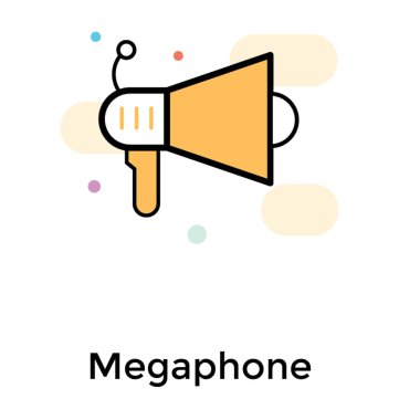 Megafon simge vektör düz tarzı