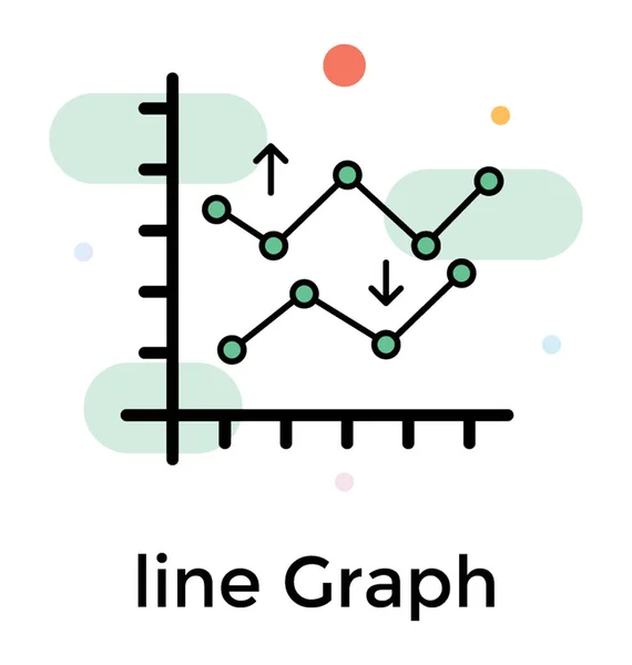 Icono Gráfico Línea Diseño Vector Plano — Vector de stock