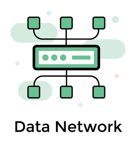 Datennetzwerk Ikone Flachen Design — Stockvektor