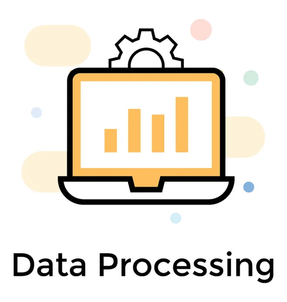 Flat Vector Design Data Processing Icon — Stock Vector