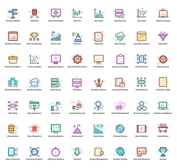 Here Data Analytics Icons Set Pack Facilitating You See Grab — Stock Vector