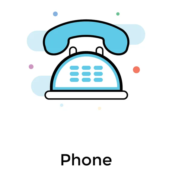 Old vintage retro phone color sketch, Stock vector