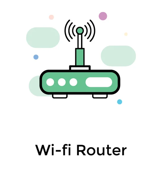 Wifi Router Vektor Lapos Kivitel — Stock Vector