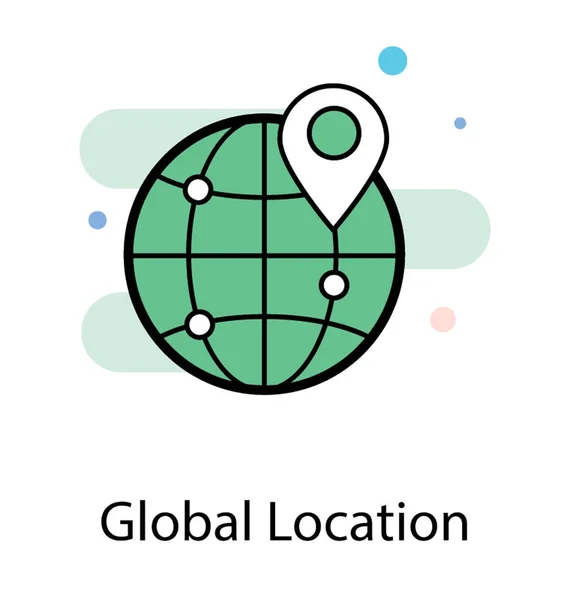 Projeto Ícone Plano Localização Global —  Vetores de Stock