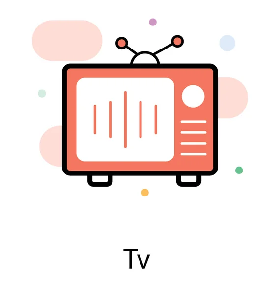 Television Flat Icon — Stock Vector