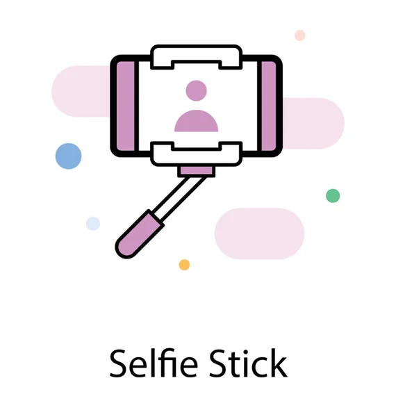 Selfie Stick Icono Plano — Vector de stock