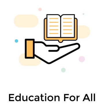 Eğitimin tüm simgeler için düz vektör tasarımı