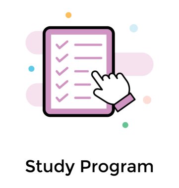 Çalışma programı düz vektör simge kavramı