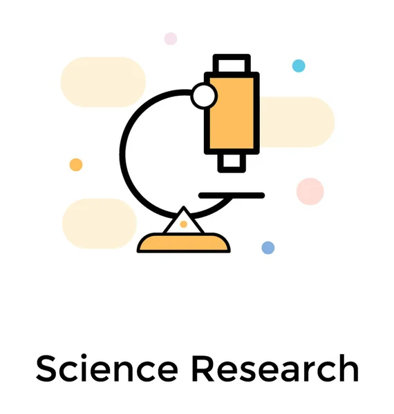 Projeto Vetorial Plano Ícone Microscópio Pesquisa Científica —  Vetores de Stock