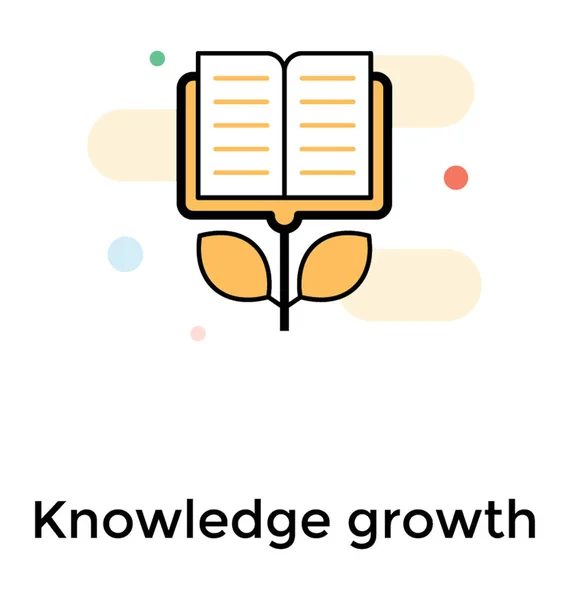 Knowledge Growth Icon Flat Vector Design — Stock Vector