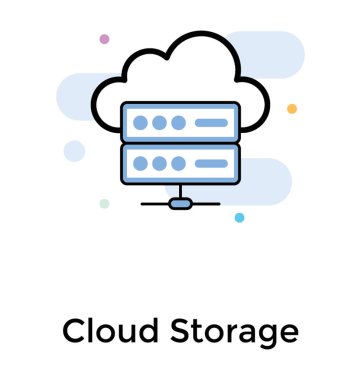 Bulut veri sunucu, düz tasarlamak vektör