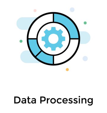 Veri işleme düz simgesi tasarım