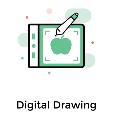 Düz tasarım grafik tablet simgesi