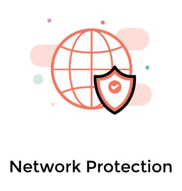 Ağ koruması, düz simgesi tasarım