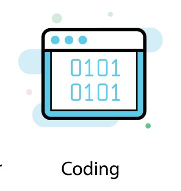 Kodlama, düz simgesi programlama web